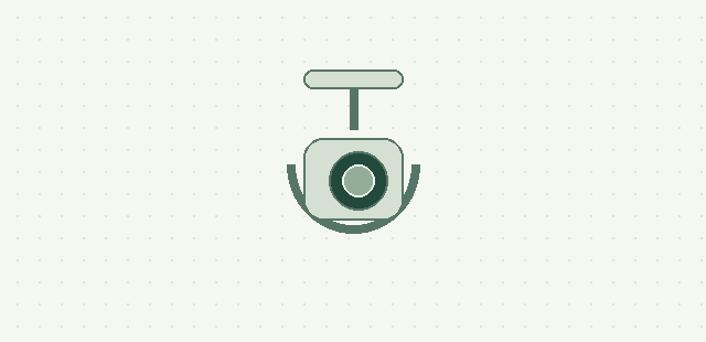 Rotating concept illustrations of a security camera, bomb symbol, medical kit and parcel.